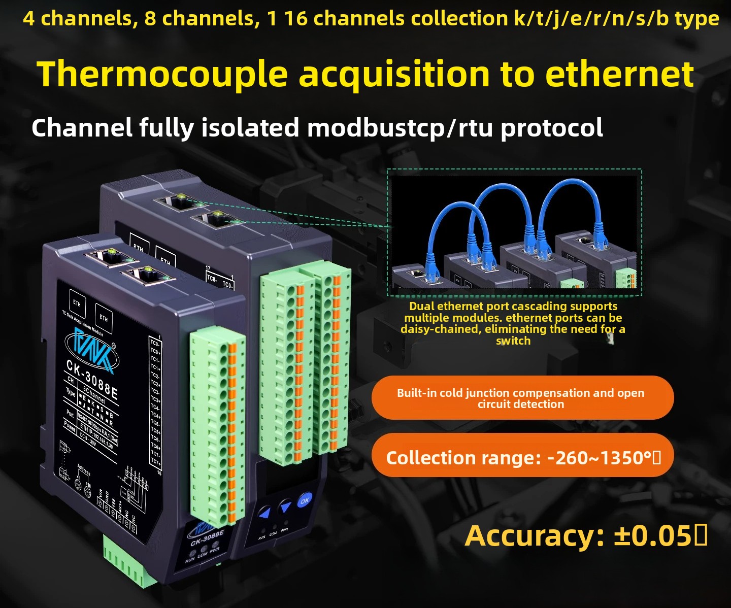 Power Over Ethernet - Módulo de temperatura con termorresistencia y