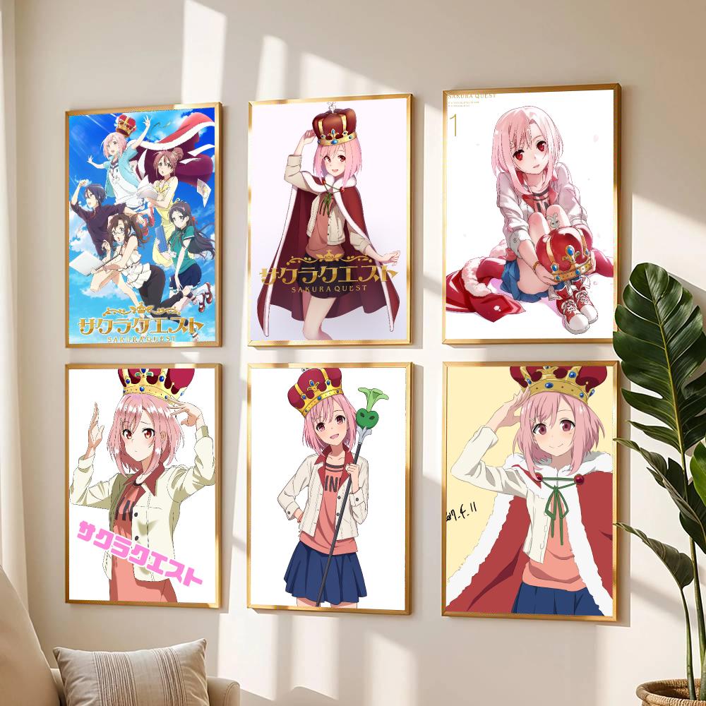 Office Quest - Póster de anime S-Sakura Quest-T, Adhesivo