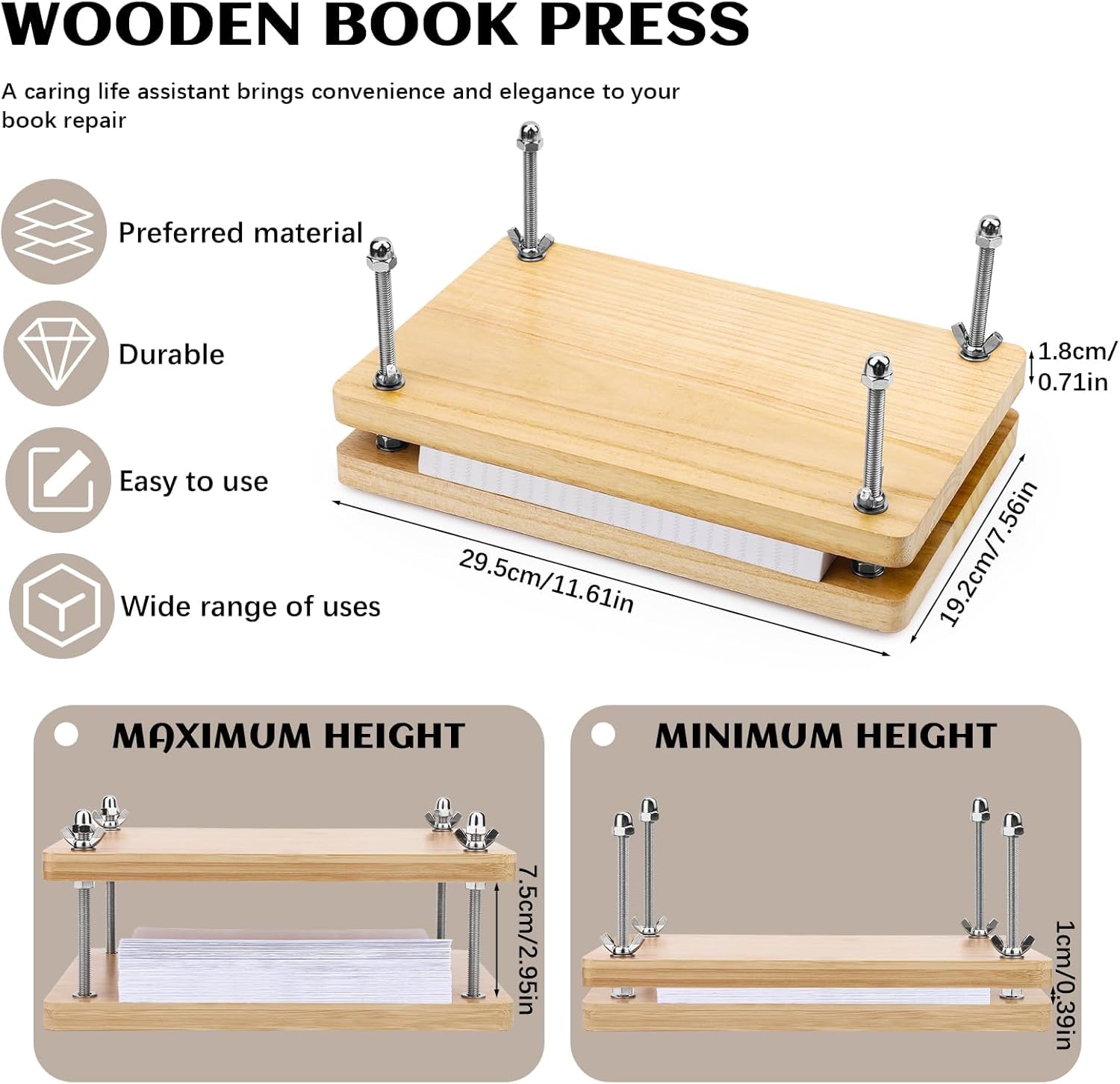Prensa de Libros de Madera, He - Binding Machine Comb reseña y precio